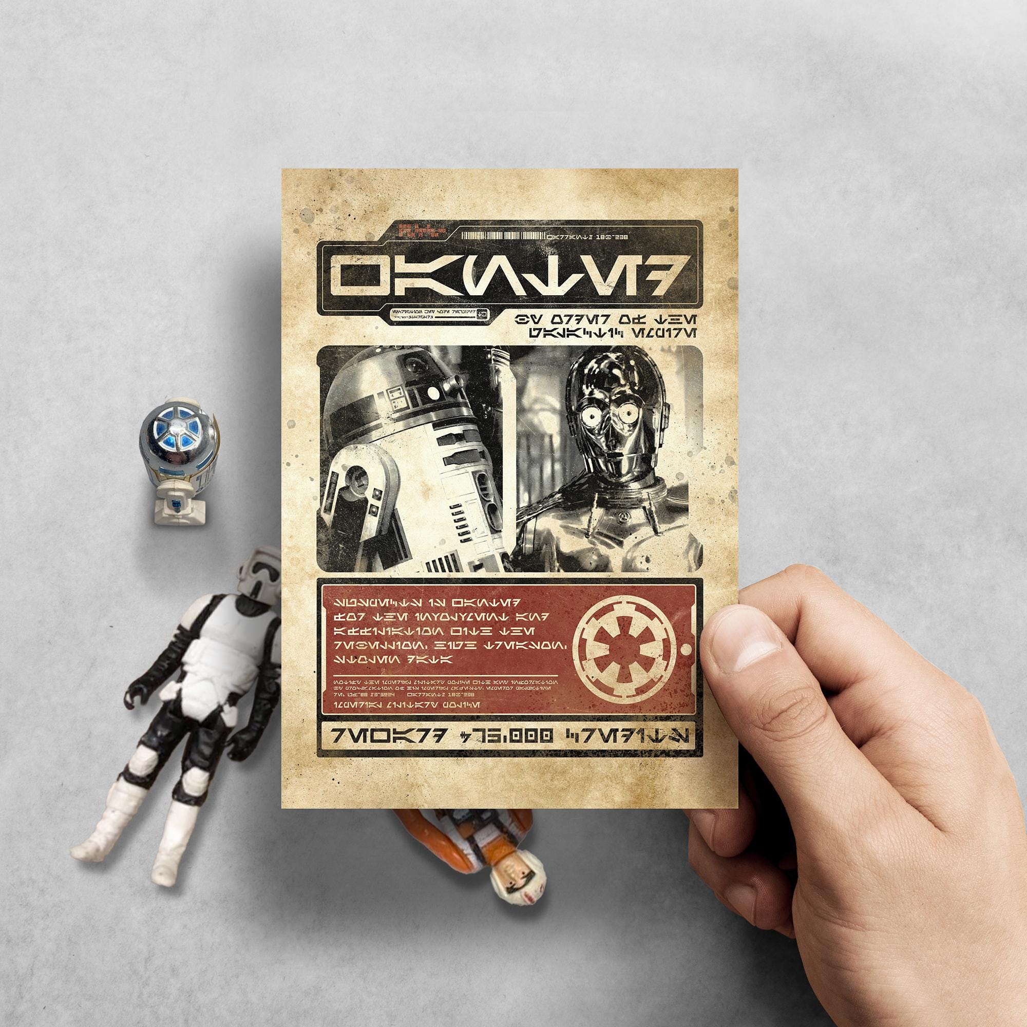 C-3PO and R2 Droids Wanted Poster, Star Wars, Galactic Empire
