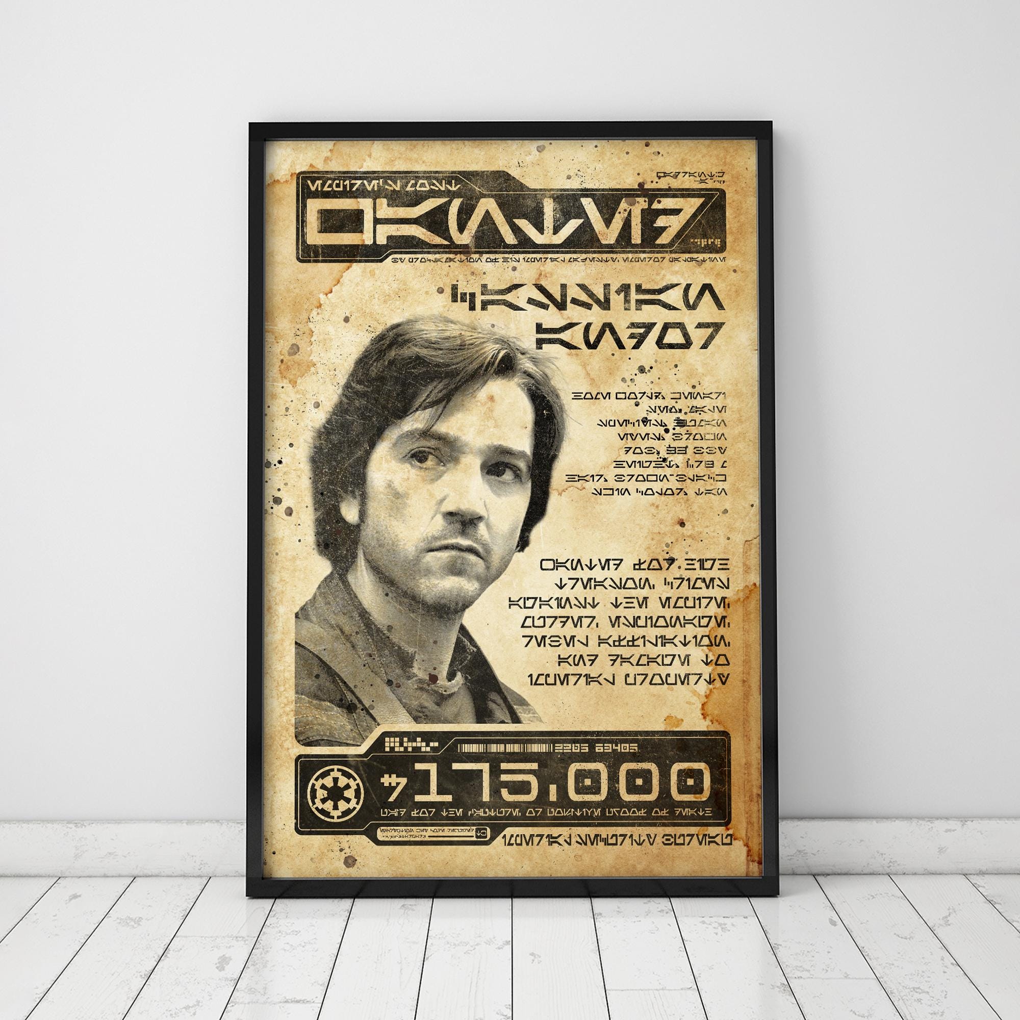 Cassian Andor Wanted Poster Version 1, Star Wars, Galactic Empire