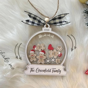 Personalized Gingerbread With Hat Family Christmas Ornament, Custom Family Ornament 2026, 4D Customized Cookie Ornament Gift for Christmas