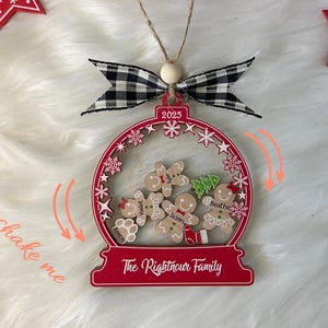 Cool Gingerbread with Christmas Family Ornament 2025, 4D Customized Cookie Ornament Gift for Christmas, Custom Family Ornament 2025