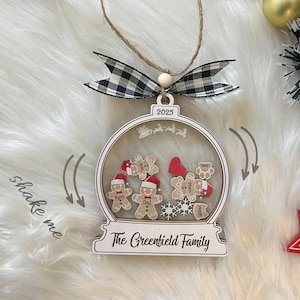 Personalized Gingerbread With Hat Family Christmas Ornament, Custom Family Ornament 2025, 4D Customized Cookie Ornament Gift for Christmas
