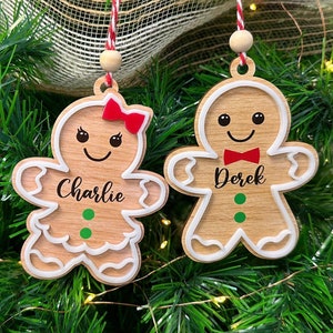 Personalized Gingerbread Christmas Ornament, 3D Customized Cookie Ornament Gift for Christmas, Custom Gingerbread Ornament Kids Ornaments