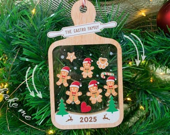 Adorno navideño de jengibre personalizado "Lote perfecto de la abuela y el abuelo" (2025), adorno de galleta, adorno familiar de galletas personalizado