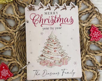 Tarjetero familiar personalizado para Navidad, libro de tarjetas personalizado 2025, almacenamiento de tarjetas, libro de recuerdos navideño, guarda tarjetas, guarda tarjetas de felicitación