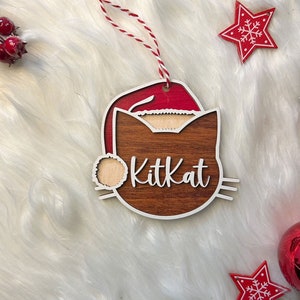 Personalized Cat Ornament, Custom Cat ornament, Cat Christmas Ornament, Personalized Pet Ornament, Gift for Cat Lover, Cat Lover Ornament