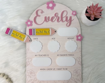 Personalized First Day of School Sign, First Day of Kindergarten Sign, 1st Day of Preschool, Back to School Sign, First and Last Day Sign