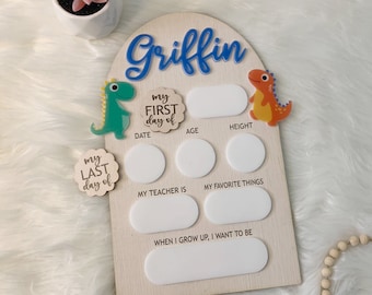 Personalized Back to School Sign, First Day of School Sign, Reusable Back to School Sign, Dry Erase First Day of School, Last Day Of Sign