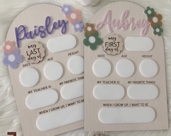 Personalized First Day of School Sign, Back to School Sign, School Sign, Kindergarten First Day Sign, First and Last Day School Sign