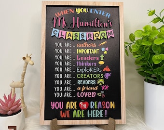 Personalized Teacher Name Classroom Sign, Teacher Appreciation Gifts, Teacher Graduation , Teacher Birthday Gift, Teacher Gifts Personalized