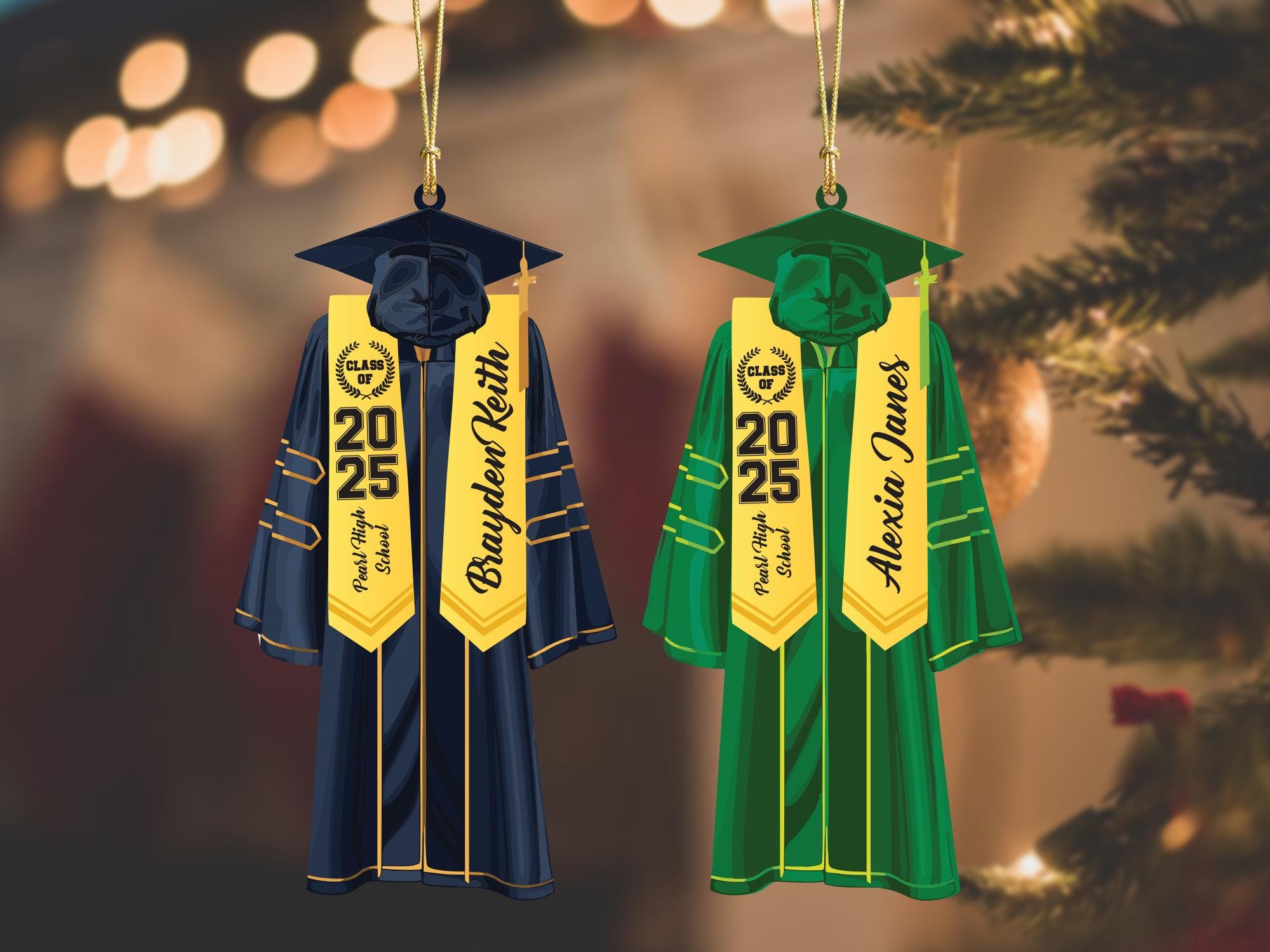 Personalized Graduation Ornament, Custom Class of 2025 Ornament, High School Graduation Gift, College Graduated, New Graduate Gift