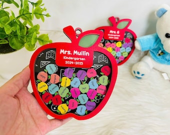 Personalized Teacher Apple Magnet, Custom Teacher 4D Shaker Magnet, Teacher Appreciation Gifts, Teacher Locker Magnet, Thank You Teacher