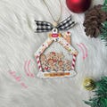 Personalized Gingerbread With Hat House Family Ornament 2025, Custom Family Ornament, Family Christmas ornament, 4D Shake Christmas Ornament