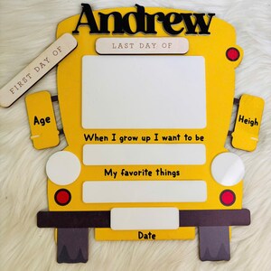 Custom First Day of School Bus Sign, Last Day of School Bus Sign, Back ...