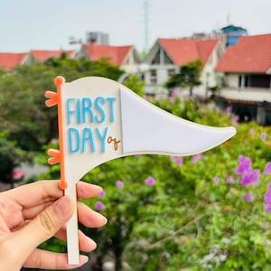 Letrero de bandera personalizado para el primer día de clases, letrero de regreso a clases, letrero intercambiable para el primer día de jardín de infantes, letrero para el primer día de clases