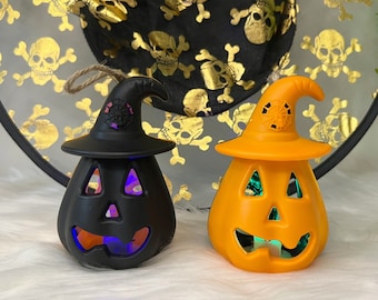 ハロウィンかぼちゃLEDライト、かぼちゃ魔女帽子、ハロウィンデコレーション、ハロウィンフェスティバルパーティーイベントデコレーションホーム