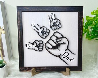 父の日ギフト、父の日の木製看板、DIY 手形看板、お父さんへのギフト、娘からのギフト、特別な記念品