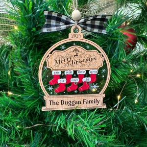 Personalized Family Christmas Ornaments, Ornaments for Christmas 2024, Family Name Ornament Custom Christmas Tree Ornament With Family Names