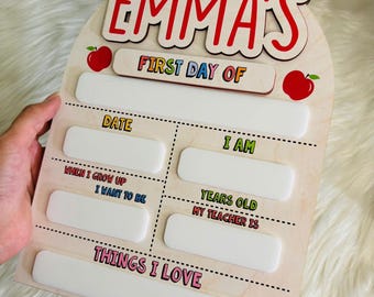 Customized First And Last Day School Sign, Back to School Sign, Kindergarten 1st Day of School Sign, First Day School Wooden Sign
