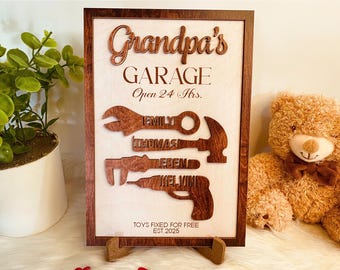 Personalized Mechanic Dad Sign With Kids Names, Custom Handyman Dad Gift, Father's Day 2025 Gift, Best Dad Gift, Mechanic Dad Gift