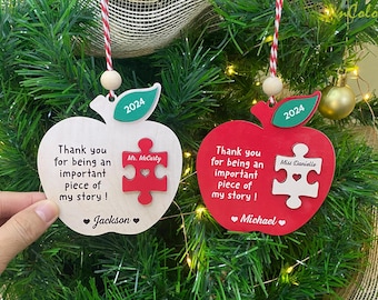Personalized Teacher Christmas Ornament 2024, Custom Teacher Gifts, Teacher Ornament 2024, Teacher Appreciation Thank You Gifts