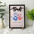 Personalized Hands Down Best Dad Ever, Handprint Sign Fathers Day 2026 Gift,  Celebrate Dad with Handprints, Custom Engraved Wooden Sign