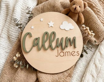 Personalized Baby Announcement Sign with Birth Stats, Matching Name Plate, Custom Baby Name Sign, Hospital Name Reveal Sign, Newborn Gift