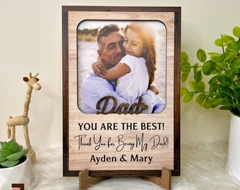 Personalisiertes Holzschild für Papa, Benutzerdefiniertes Fotoschild, Familienschild, Papa-Zeichen, Papageschenke von Tochter, Sohn, Papaholzschild, Papageschenk