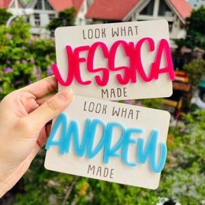 Personalized Magnet, Look What I Made, Kid&#39;s Art Display, Fridge Magnet, Fridge Art Display for Kids