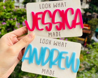 Personalized Magnet, Look What I Made, Kid's Art Display, Fridge Magnet, Fridge Art Display for Kids