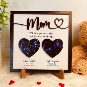 Signe personnalisé Constellation, carte des étoiles, cadeau fête des mères, carte personnalisée Nous vous aimons plus que toutes les étoiles, cadeau d'anniversaire pour maman