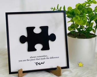 Marcador de Diferencias Personalizado, Eres la Pieza que Marcó la Diferencia, Regalo para Mentor, Regalo de Jubilación, Regalo de Despedida de Compañero de Trabajo
