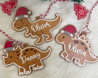 Aangepast dinosaurusornament, aangepast babyornament, Trex-ornament, babynaam dinosaurusornament, dinosaurusornament vilt