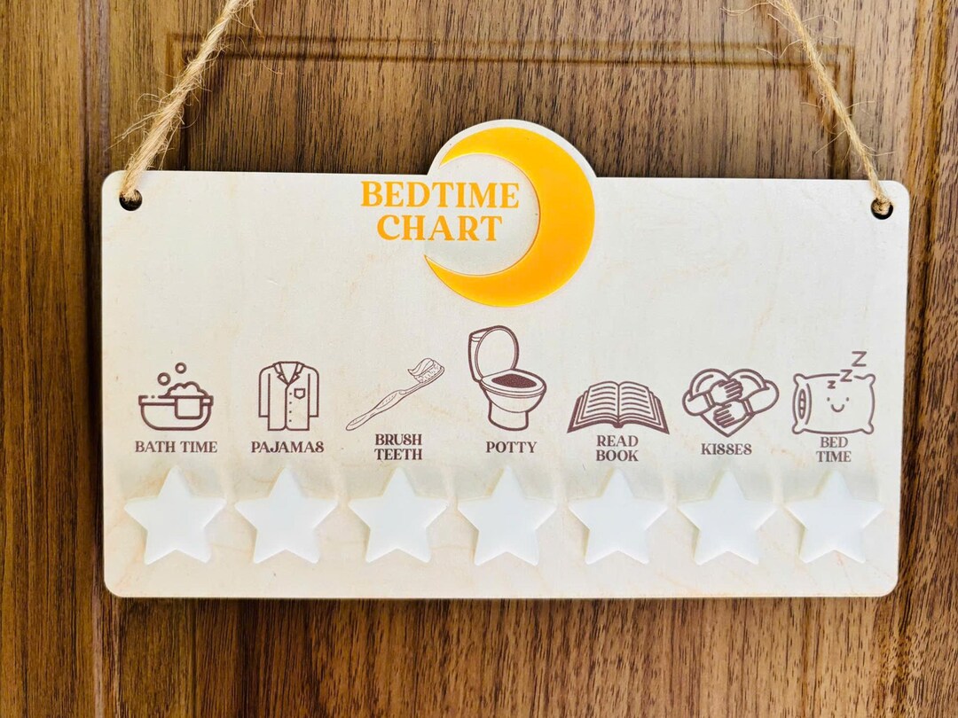 Personalized Bedtime Routine Sign, Dry Erase Sign, Night Time Routine ...