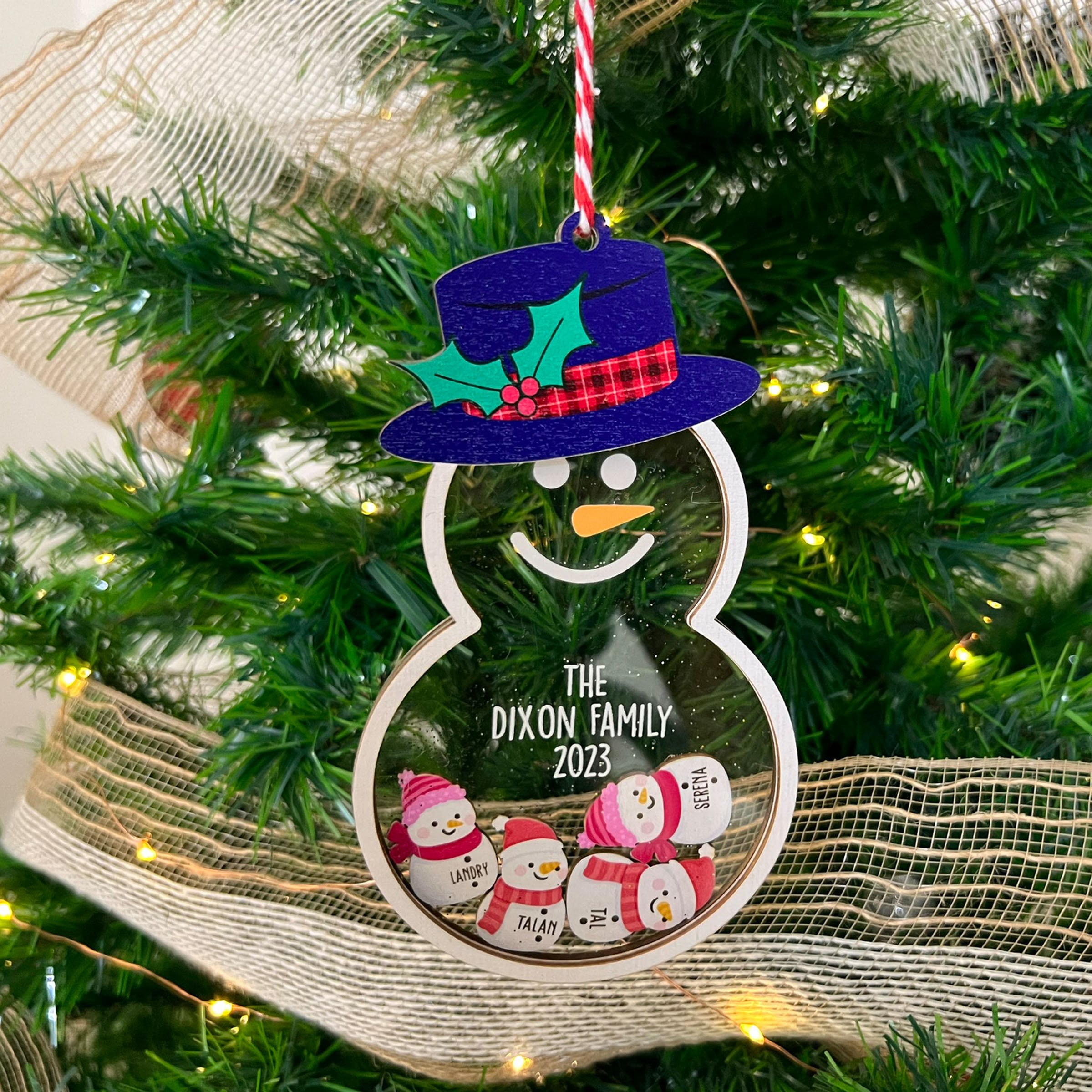 Personalized Snowman Family Christmas Ornament, Family Ornament Custom ...
