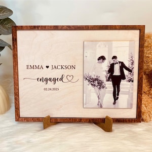 Cadeaux de fiançailles personnalisés pour couple, idées cadeaux de fiançailles, enseigne photo de fiançailles, cadeau de fiançailles minimaliste
