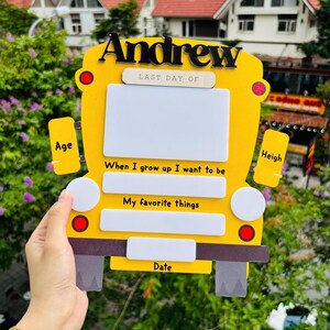 Custom First Day of School Bus Sign, Last Day of School Bus Sign, Back ...