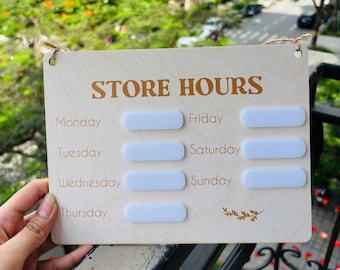 営業時間サイン（ホワイトマーカーボードフィールド付き） - 営業時間サイン、ホワイトボード用店頭サイン、再利用可能な営業時間ボード