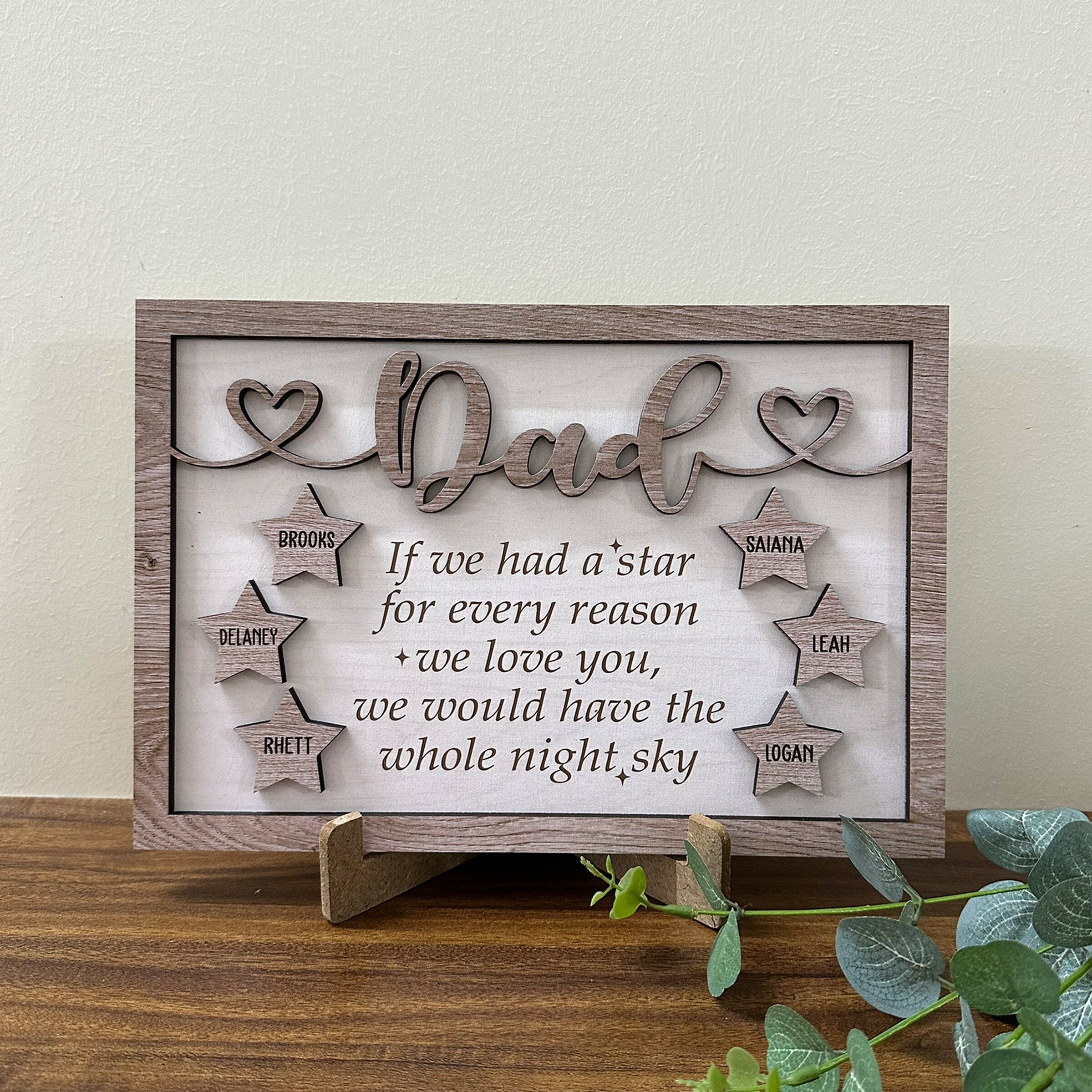 Personalized Dad Sign With Kids Names, Fathers Day Gift, Star Sign ...