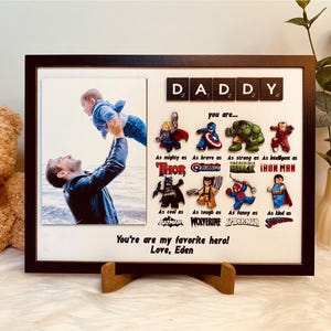 Regalo personalizado de superhéroe para papá, regalo del Día del Padre, foto personalizada de superhéroe para papá, regalos del Día del Padre 2025, regalo para papá nuevo, regalo para papá