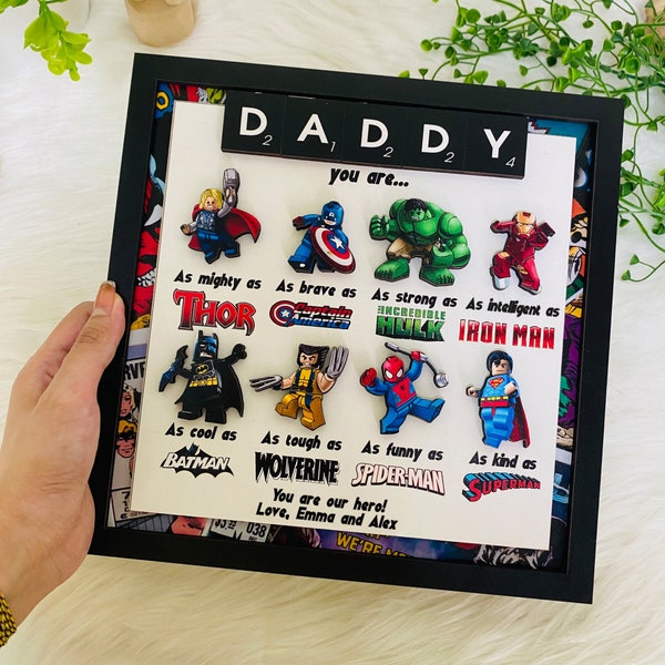 Regalo personalizado de papá superhéroe, regalo del Día del Padre, súper papá, regalos del Día del Padre 2024, regalo de papá nuevo, regalo para papá, papá presente