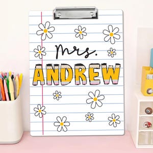Personalized Teacher Appreciation Gift, Custom Pencil Teacher Clipboard, Teacher Paper Clipboard, Back To School