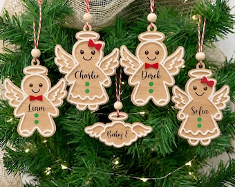 Adorno navideño de jengibre personalizado, adorno de galleta 3D personalizado para Navidad, adorno de jengibre personalizado para niños.