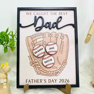 Pelota personalizada "Atrapamos al mejor papá", nombre del niño, ideal para lanzar, ideal para deportes activos, regalo para papá.