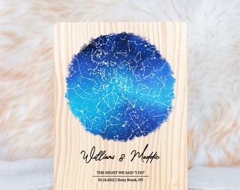 Custom star map by date, Personalized Constellation Map, Custom Night Sky, Stars on Wedding, Stars Chart Anniversary Gift, ST1