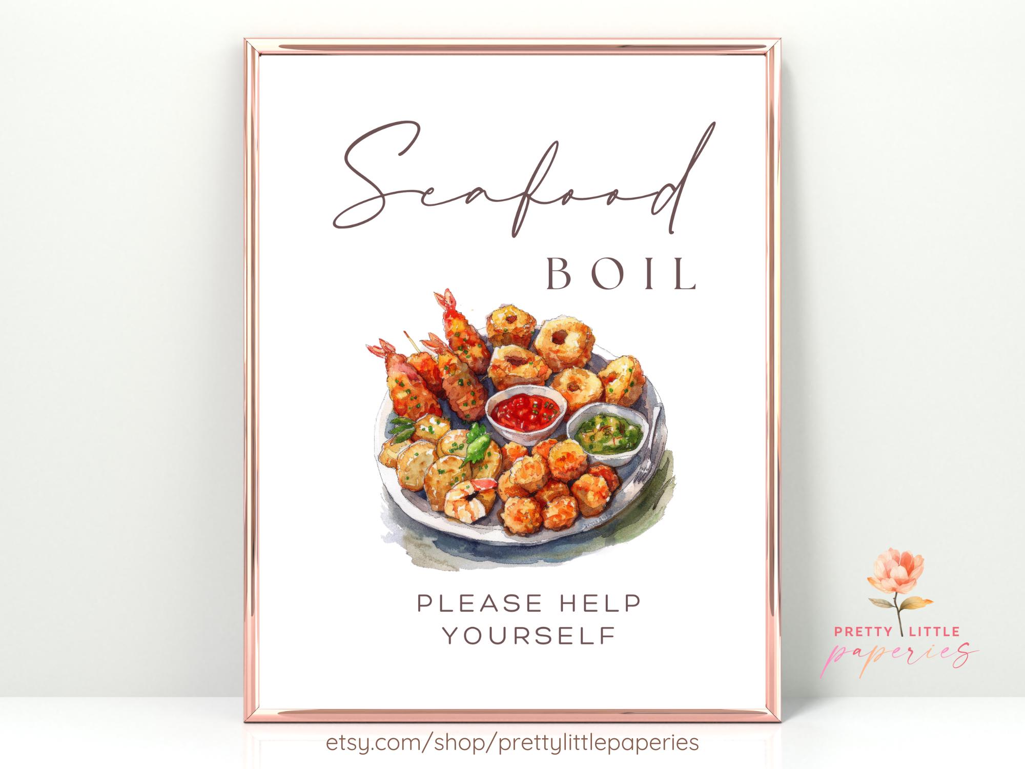 Seafood Boil Sign, Editable Template, Instant Download Printable, Food ...
