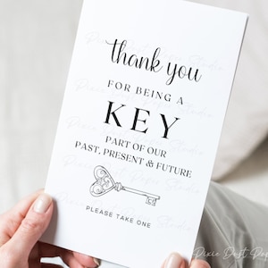 Key Bottle Opener Favor Sign, Thanks for Being A Key Part of Our Lives ...
