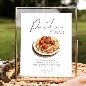Pasta Bar, Editable Template Instant Download Digital Printable, Birthday Party, Baby Bridal Shower, Wedding, Event Decor, Food Table Sign
