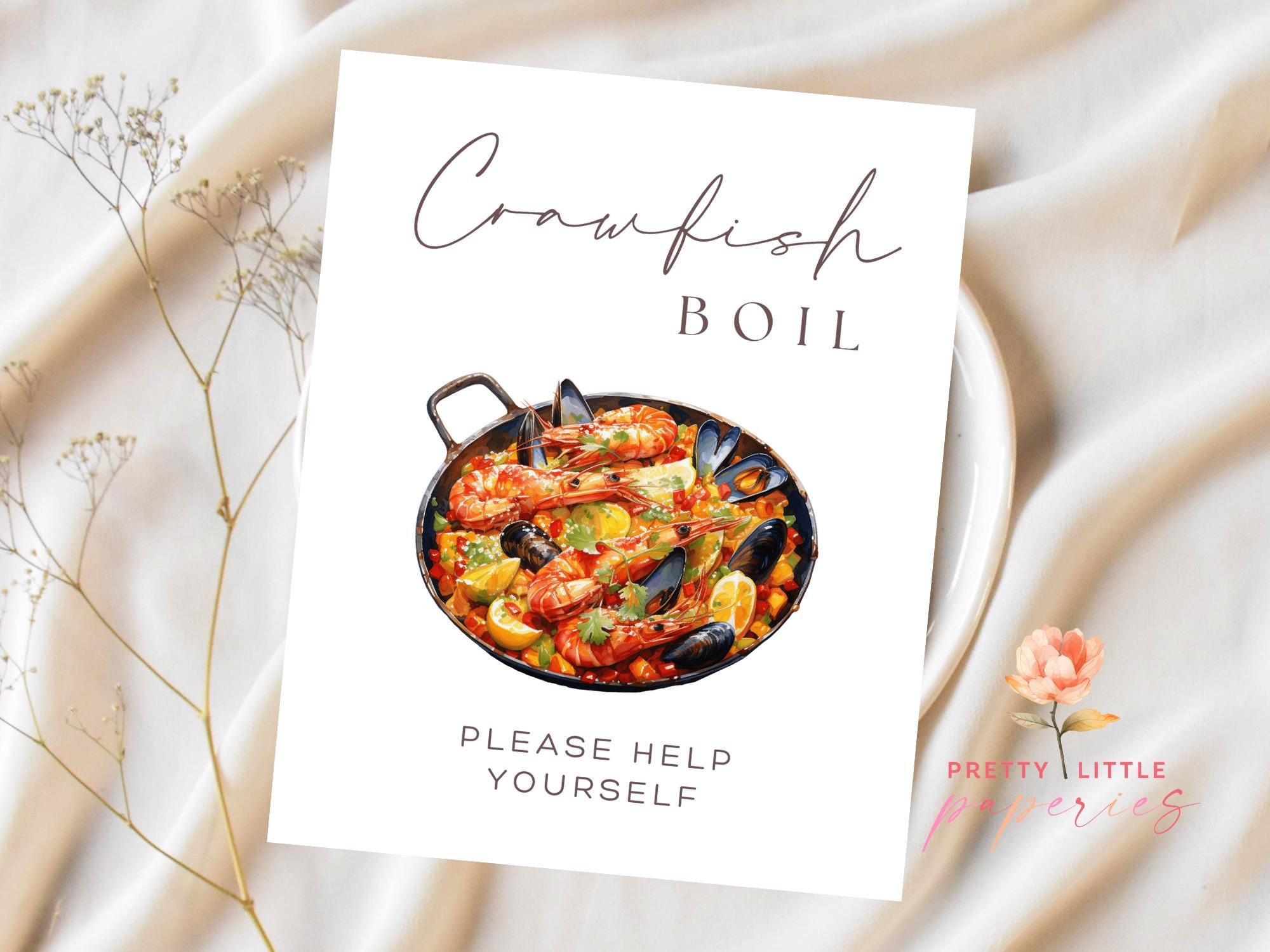 Crawfish Boil Sign, Editable Template, Instant Download Printable, Food ...