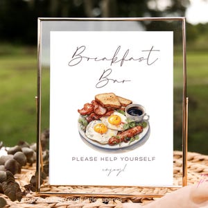 Breakfast Bar, Editable Template, Instant Download Digital Printable,  Party, Baby Bridal Shower, Wedding, Breakfast, Food Table Sign