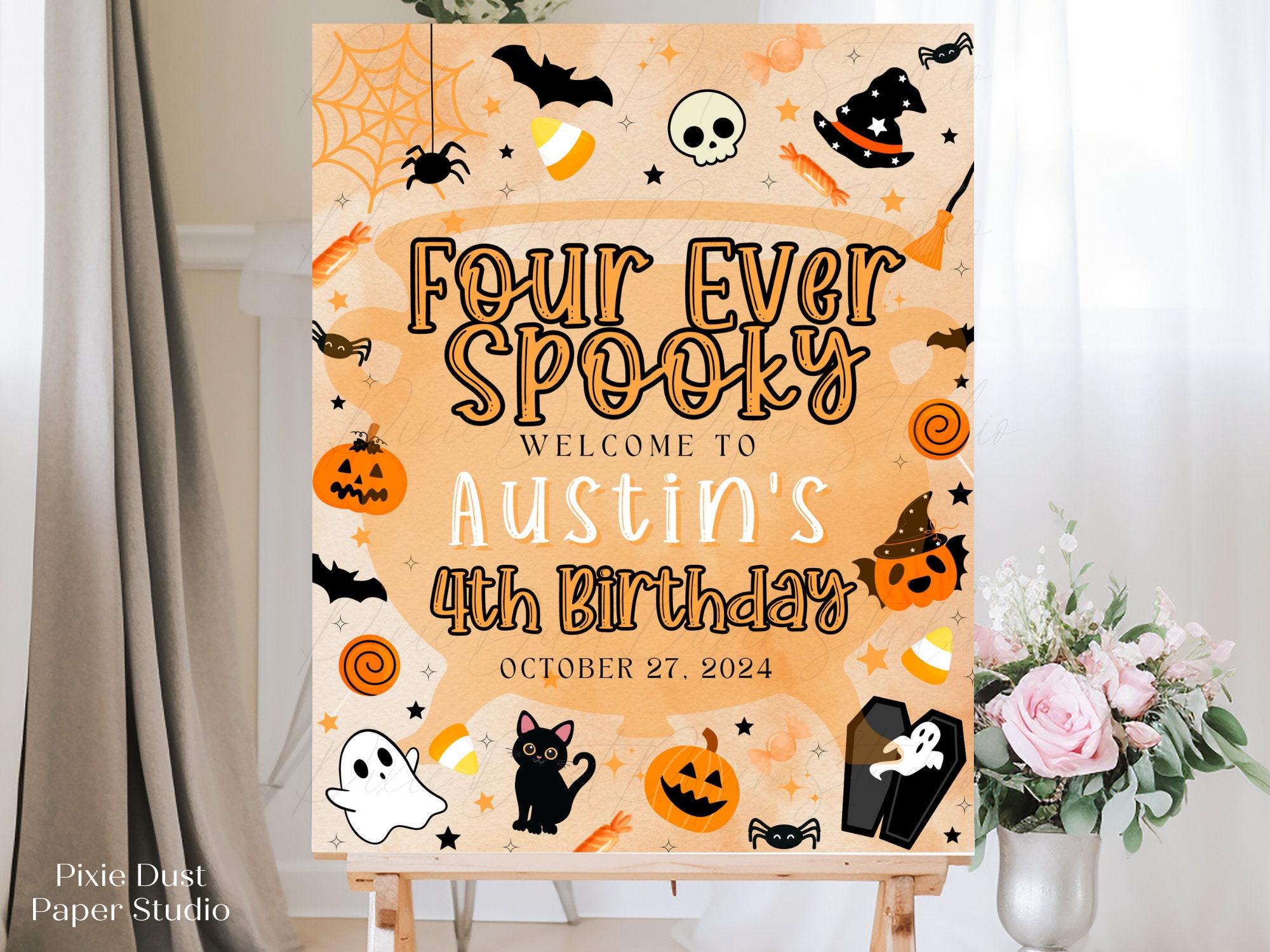 Personalized Horror Wooden Frame Sign With Tiny Figures For Halloween Gift Ideas Ris1200